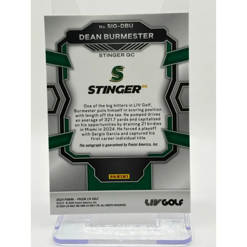 2024 Panini Prizm LIV Golf Dean Burmester Rookie Signatures Auto Stinger GC RC - Picture 2 of 2